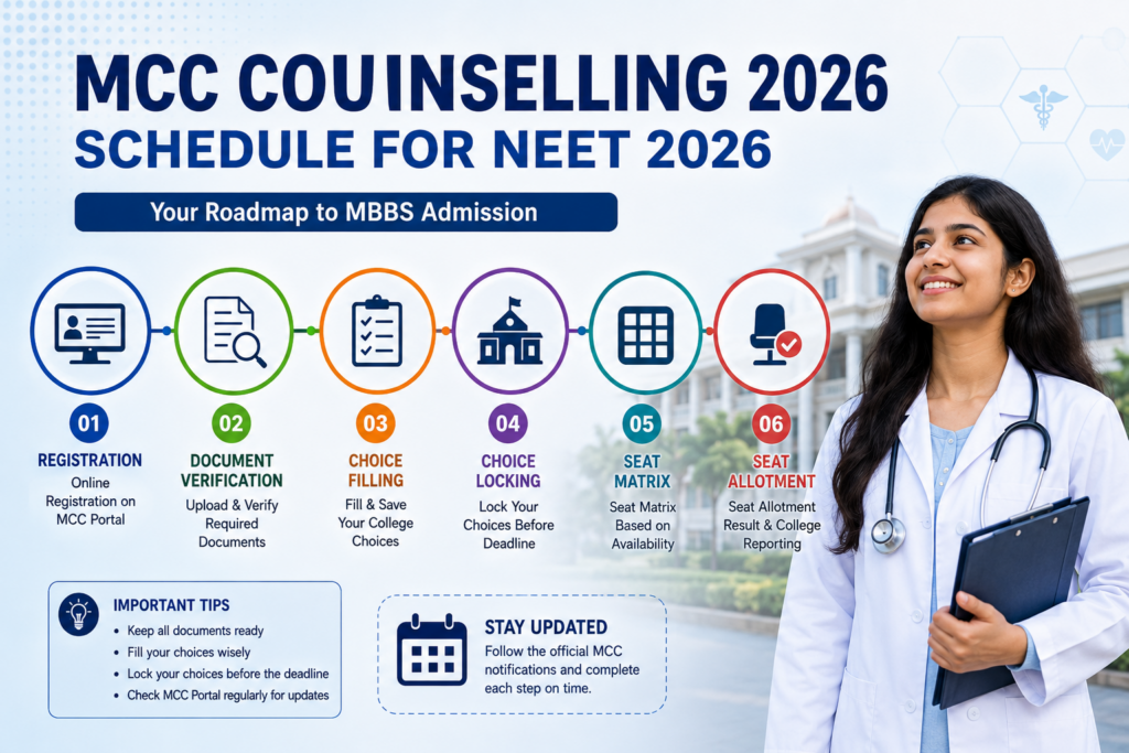 MCC Counselling 2026 Schedule for NEET UG 2026
